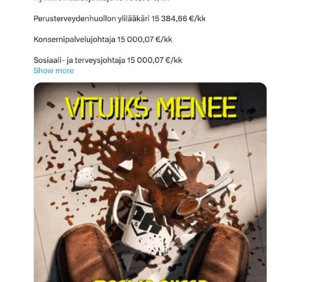 Sote korruptio-himmeli tuo hyvinvointia ainoastaa omalle kovapalkkaiselle johdolleenhttps://x.com/Aatteleppaitte/status/1912710052151960046