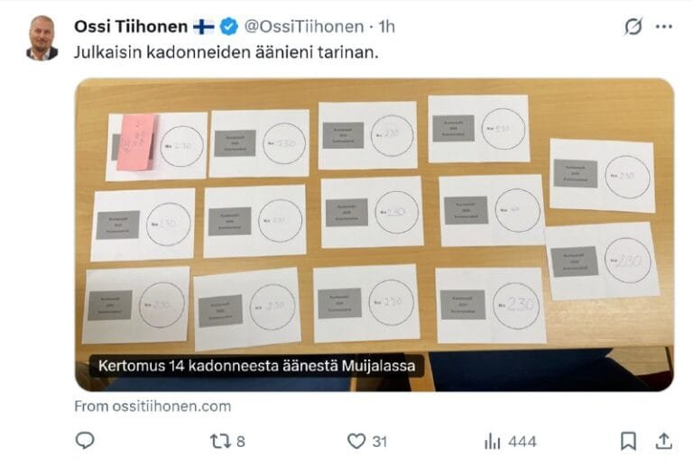 Ossi Tiihonen julkaisi kadonneiden äänien tarinanhttps://x.com/OssiTiihonen/status/1913146339229065503